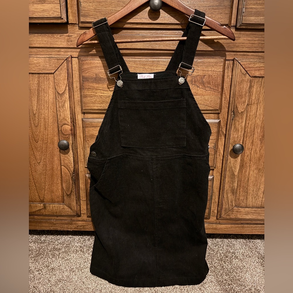 Pink Lily Corduroy overall dress